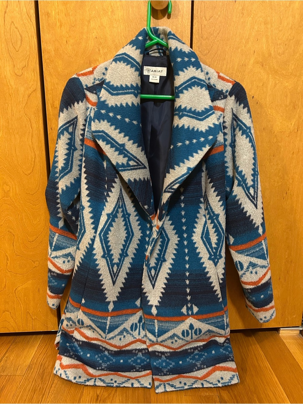 Ariat Blue and Cream Aztec Wool-Blend Jacket - Picture 1 of 3